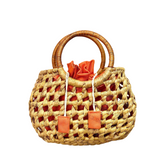 Water Hyacinth Bag With Rattan Strap